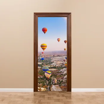 3d photo HD durų lipdukai, tapetai Turkija karšto oro balionu, lipni, durų lipdukas renovacijos dekoratyvinis lipdukas vandeniui