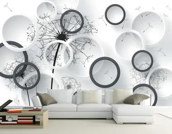 3D ratas kiaulpienių fone dekoratyvinis dažymas 3d stereoscopic 3d tapetai sienų tapetai