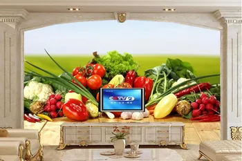 3d reljefiniai tapetai,Gražus įvairias daržoves ant stalo maisto tapetai,restoranas, valgomasis, virtuvė, didelis freskomis