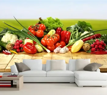 3d reljefiniai tapetai,Gražus įvairias daržoves ant stalo maisto tapetai,restoranas, valgomasis, virtuvė, didelis freskomis