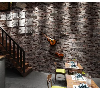 3D Senovinių Plytų Tapetai/PVC Vinilo Sustorėjimas Retro Sienos Popieriaus Ritinį, Miegamojo Restoranas, Kavinė, Parduotuvės, Baras Foną