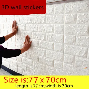 3D sienų lipdukai, lipnios kūrybos TV foną, putų sienos plytų tapetai, dekoratyvinis vandeniui
