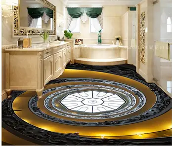3D stereoskopinis tapetai, grindų Aukso stiliaus 3D stereoskopinis plytelės Vandeniui grindų, sienų tapyba