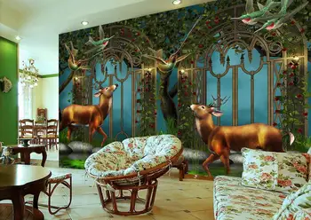 3d stereoskopinis tapetų ritinių užsakymą 3d tapetai, freskos Sielovados stiliaus fantazija miškų tapetai, sienų ir 3 d