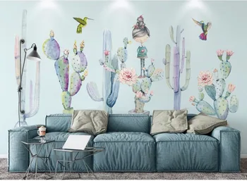 3d tapetai, foto tapetai pasirinktinis dydis kambarį freskos rankomis dažyti kaktusas tapybos sofa-lova, TV foną sienos 3d