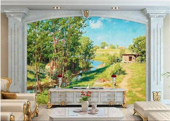 3d tapetai pasirinktinius nuotraukų neaustinių freskos Europos kaimo lauko apdaila aliejaus tapybai 3d sienų freskomis tapetai kambarį