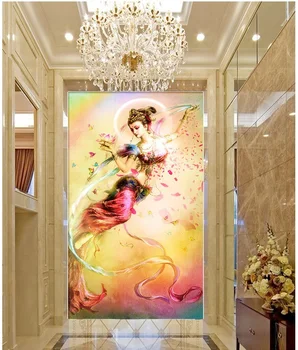 3d tapetai pasirinktinius nuotraukų neaustinių freskos nuotrauką Dunhuang freskomis plaukioja kambarį apdailos dažymo 3d sienų freskomis tapetai