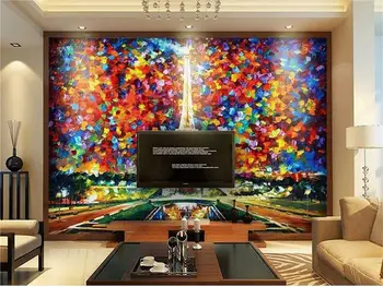 3d tapetai užsakymą foto tapetai kambarį freskos Paryžiaus Eifelio Bokštas spalvos tapybos sofa-lova, TV foną sienos 3d