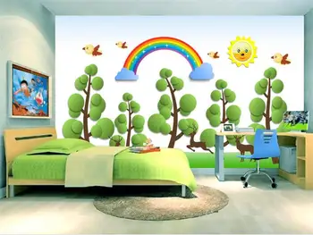 3d tapetai užsakymą foto tapetai, vaikų kambarys freskos animacinių filmų miško vaikai 3d tapyba sofa foną sienos 3d
