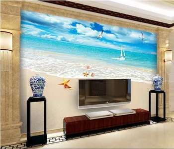 3d tapetai užsakymą freskos nuotrauka Jūros žuvėdra dekoracijos, kambario, apdailos, dažymo 3d sienų freskomis tapetų sienų ir 3 d