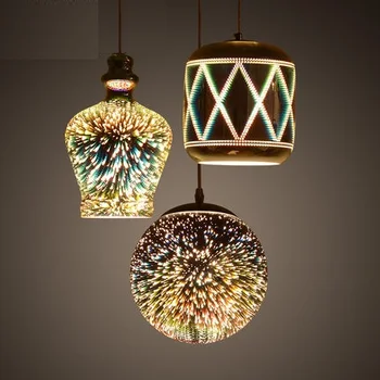 3D Veidrodis Galvanizavimo Fejerverkai Gėlių Droplight Modernios LED Pakabukas Šviesos Armatūra, Valgomasis, Kambarys Kabo Lempa Lamparas
