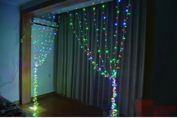 3M x 3M 300 LED Lauko Šalis Kalėdos, kalėdos String Pasakų Vestuvių Užuolaidų Šviesos Apšvietimas 220~240V ARBA 110V RGB spalvų