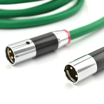 3meter/pora intercinnect kabelis su anglies pluošto sidabro padengtą jungtis plug