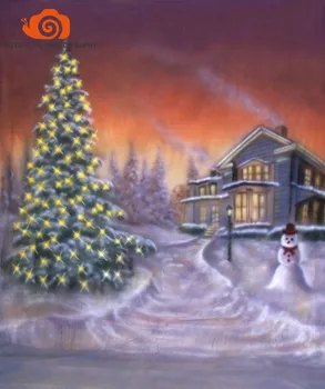 3X 6m Kalėdų medžio Žiemos Vaizdingas Muslino Ranka-Dažytos Foto studija Fonas Fonas, newbron kalėdų fonas fotografija