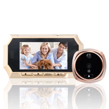 4.3 colių LCD Duris Telefono 160 Laipsnių HD Akutė Viewer Naktinio Matymo Skaitmeninis Doorbell Spalva IR Fotoaparato Automatinio Vaizdo Durų Žiedas