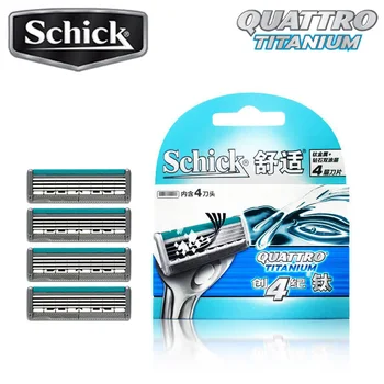 4 blades/Pack 2018 New Original Schick Quattro Titanium razor blade for man comfortable replacement Manual