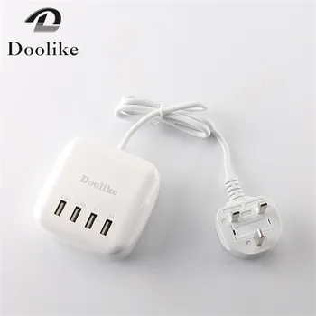 4 in 1 Multi Charger Ports EU UK US Plug 2.4a 1a White Quick Charge Travel Charger for Iphone Samsung Galaxy Redmi Htc