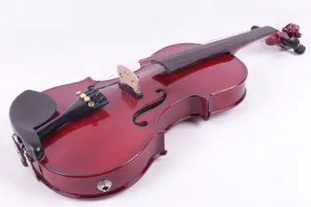 4-String 4/4 Naujas Elektrinis Akustinis Smuikas tamsiai raudona spalva #1-2541#