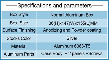 4 vnt./daug aliuminio stiprintuvo talpyklos jungiklis testeris aliuminio liejimo dalys 36(H)x147(W)x155(L)mm