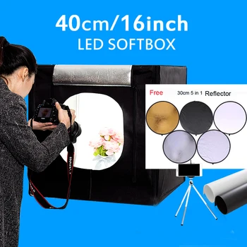 40*40*40CM Mini LED Foto Studija Softbox Fotografavimo Šviesos Palapinėje Soft Box Rinkinio Fotografija Švieslentę Rinkinys Papuošalai, Žaislai, Akiniai nuo saulės