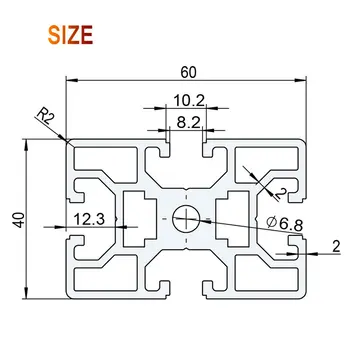 4060 Aluminium Profile EN Standard Brackets DIY Industrial AL Extrusion Rectangle Shape CNC 3D DIY Printer Wall Construction