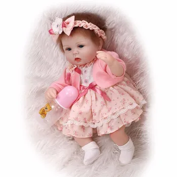40cm Reborn Baby Soft Silikagelio Mergina Lėlės Nuraminti Tikroviška Kūdikių žaisti namuose žaislas, skirtas Vaikams Kalėdų, Gimtadienio Dovana