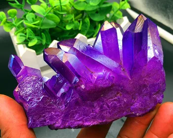 424g Natūralus kvarco kristalas violetinis angelas halo pavyzdys. Agentas pristatymo.