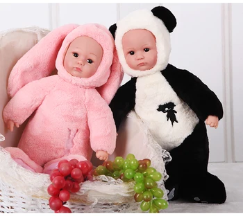 45CM Reborn Baby Triušis/panda Pliušinis Lėlės, Žaislai atviromis Akimis Cute Kūdikių Lėlės su Vaikais Miega Geriausia Gimtadienio Dovana Vaikams