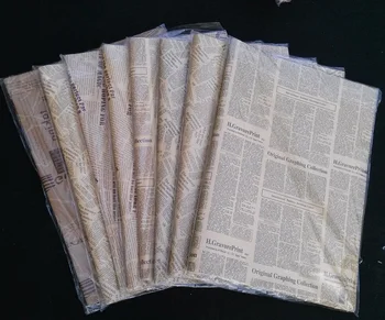 45pcs/daug-52*75cm anglų Laikraštis Retro Raidėmis Spausdinimo Gėlių Vyniojimo Popieriaus Gėlių Pakavimo Medžiagos, Kraft Popieriaus Paketas