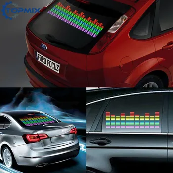 45X11CM Automobilių Lipdukas Muzikos Ritmas, Įvairių spalvų LED Flash Lempa, Švyti Šviesos Spalvinga Įjungta Garso Ekvalaizeris