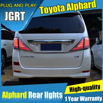 4PCS Automobilių Stilius Toyota Alphard Užpakaliniai Žibintai 2007-2013 m. Alphard LED Uodega Lempos+Posūkio Signalo+Stabdžiu+Atvirkštinės LED šviesos