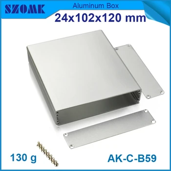 4pcs/daug populiariausi aliuminio extrusive talpyklos 24x102x120 mm, sidabro spalva made in chaina dėl pcb dydis 23.5x97.6mm