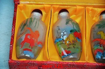 4PCS kinijos viduje vertus, dažymo *8 arklys* stiklo uosti butelis