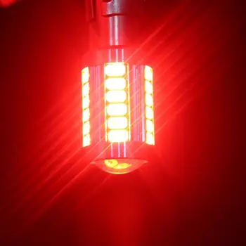 4Pcs Raudona/Balta 1157 BAY15D 5630 5730 33SMD 33 LED Led Uodega Atvirkštinio Lemputės, automobilių Stovėjimo Šviesos