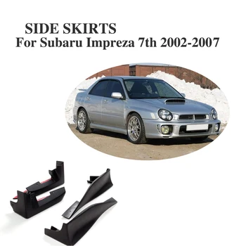 4Pcs/Set Priekiniai Galiniai slenksciai Skaldymo Prijuostės Už Subaru Impreza 7 MK7 WRX (2002-2007 M.) PU Juoda Unpainted Kamieno Apdaila Lipdukas