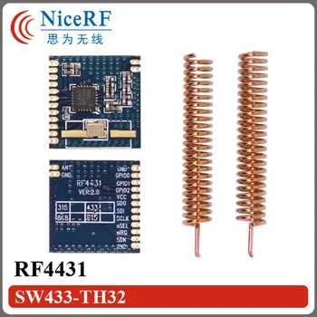4pcs Si4432 Chip FSK 433MHz RF Siųstuvas ir Imtuvas RF4431+ 4pcs Pavasario Antena