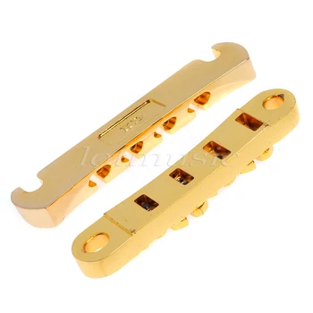 4Pcs Ulimate Tiltas Stopbar Tailpiece Aukso, 4 Styginių Juostinėmis Tune o Matic Stiliaus Bosinė Gitara Pakeitimo