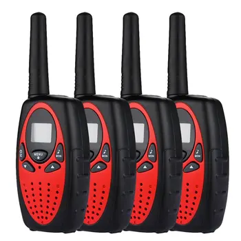 4X radijo nustatyti 8 kanalų walkie talkie PMR racija pasiekti 5 km, 2 Way Radio LCD ekranas UHF400-470MHZ