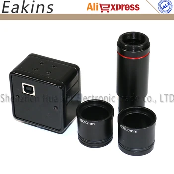 5,0 MP USB Mikroskopo Vaizdo C-Mount Skaitmeninis Fotoaparatas Sistema + 0,5 X Okuliaro Adapteris 23 mm 30mm 30.5 mm Relay Objektyvas