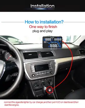 5.5 colių Q7 Suderinama su Visais Automobilių Greitis Projektoriaus Skaitmeninio GPS Spidometras Automobilių HUD Auto priekinio, galinio Stiklo Projektorius Head Up Display
