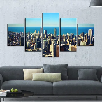 5 Panels Picture City HD night scene series Canvas Print Painting Artwork Wall Art Canvas painting /XC-city-95