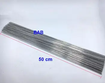 50 VNT 2mm*50cm žemos temperatūros aliuminio suvirinimo strypas srauto miltelinė viela / žemos temperatūros srautu core aliuminio elektrodą (be fliuso)