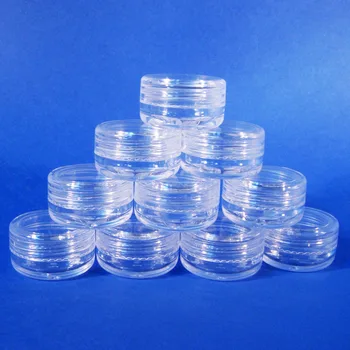 50 VNT 3 gr Smulkių skaidraus plastiko konteinerį, Travel size Kosmetikos pavyzdys mini Makiažas Pakuotės Indelį (AY170(3)-C=50pcs)
