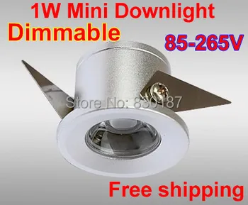 50 vnt./daug Pritemdomi mini 1W LED Downlight šviesos Mini Papuošalai Lempos Kabineto Vietoje Šviesos Spinta Žibintai