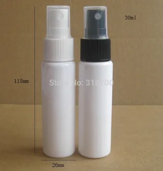 50 x 30ml Cilindrų Balto plastiko kvepalų buteliuko, 1oz balta pusė padengti purškimo butelis,kosmetikos pakuotės, kosmetikos bakas