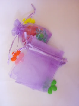 500pcs 13*18cm Šviesiai violetinės spalvos Organza dovanų maišelis papuošalų pakavimo ekranas krepšiai Raišteliu maišelį apyrankė/karoliai mini Siūlų krepšys