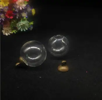 500pcs 18mm mini pasaulyje apranga 5mm tuščiaviduris burbulas dome padengti, norinčių butelis stiklainius ekranas apvalus kamuolys orbs žavesio buteliuką unisex pakabukas