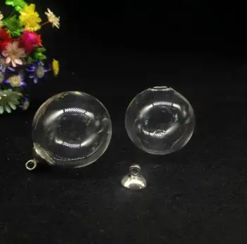 500pcs 25mm, skaidraus stiklo pasaulyje burbulas su karoliukais bžūp nustatyti, stiklo buteliukas pakabukas priedai 