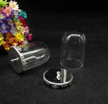 500pcs 30*20mm didmeninė bell jar vamzdis su 20mm gėlių bazės stiklo buteliukas pakabukas amatų karoliai stiklo danga dome 
