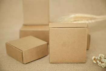 500pcs 9.5*9.5*3.5 cm, rudos spalvos kraft popieriaus langelį, saldainiai/maisto/vestuves/papuošalai dovanų dėžutė pakavimo dėžės ekranas 